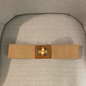 Belt with bamboo and leather style hardware